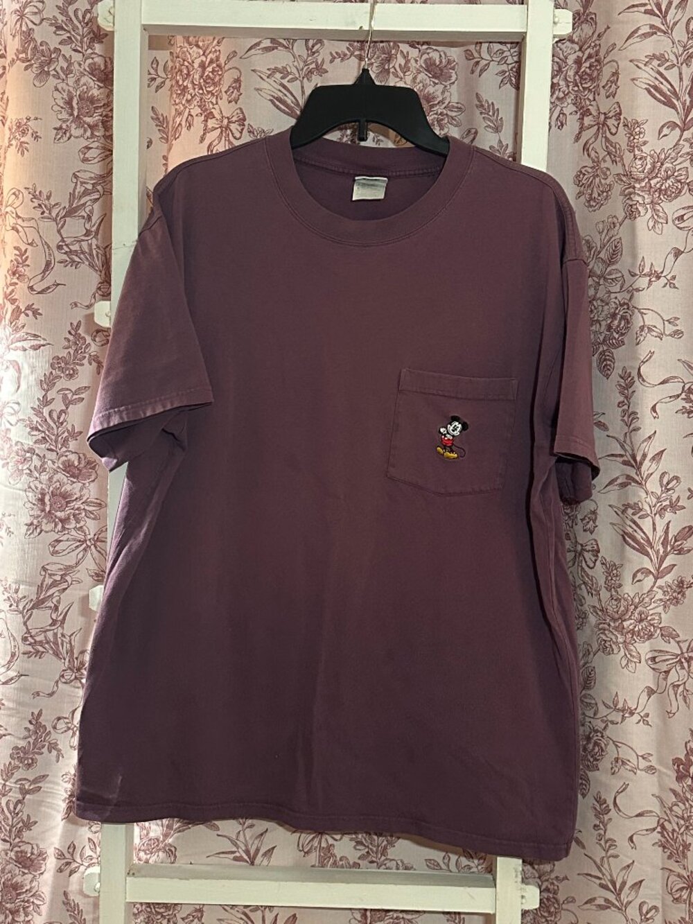 Vintage The Disney Catalog Mickey Mouse Pocket Tee - Faded Plum/Purple 90s